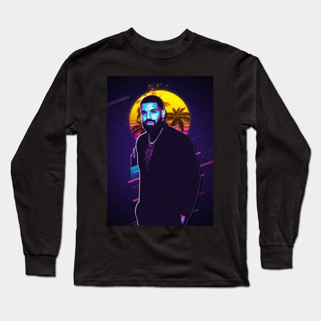 Drake Rapper Long Sleeve T-Shirt by Sakent